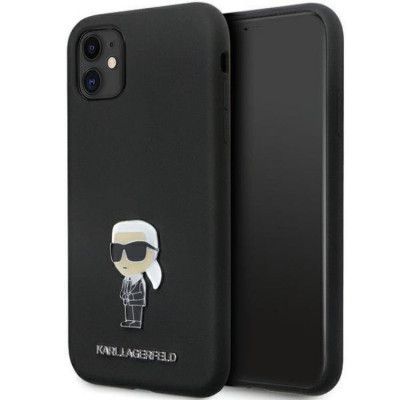 KARL LAGERFELD iPhone 11/XR Mobilskal Silikon Ikonik Metal Pin