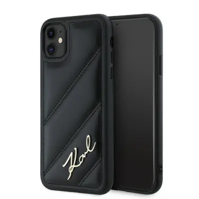 Karl Lagerfeld iPhone 11/XR Skal MagSafe Quilted Script Svart