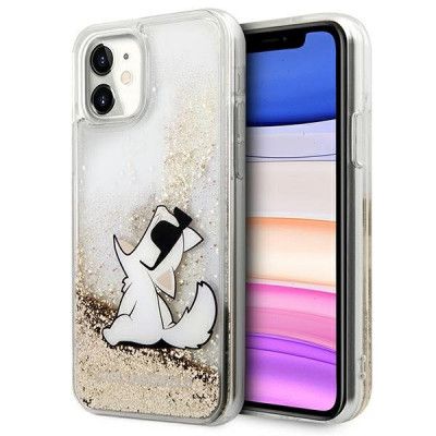 Karl Lagerfeld Liquid Glitter Choupette Fun Skal iPhone 11 - Guld