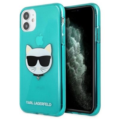 Karl Lagerfeld Skal iPhone 11 Glitter Choupette Fluo - Blå