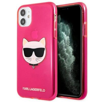 Karl Lagerfeld Skal iPhone 11 Glitter Choupette Fluo - Rosa