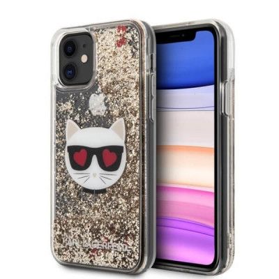 Karl Lagerfeld Skal iPhone 11 Glitter Choupette - Guld