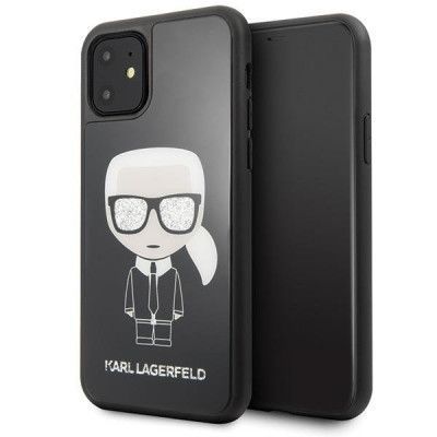 Karl Lagerfeld Skal iPhone 11 Iconic Karl Glitter - Svart