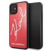 Karl Lagerfeld Skal iPhone 11 Signature Glitter - Röd