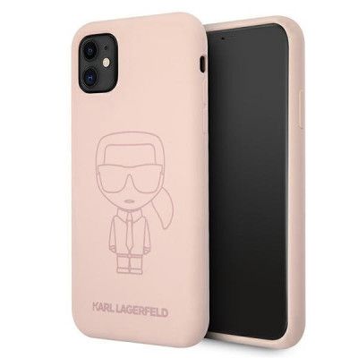 Karl Lagerfeld Skal iPhone 11 Silicone Ikonik Outline - Rosa