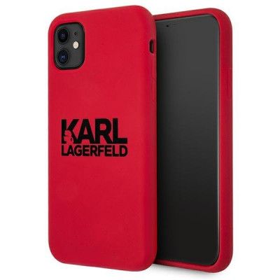 Karl Lagerfeld Skal iPhone 11 Silicone Stack Logo - Röd
