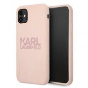 Karl Lagerfeld Skal iPhone 11 Silicone Stack Logo - Rosa