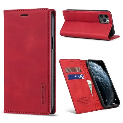 LC.IMEEKE Plånboksfodral för iPhone 11 - Starkt Magnetiskt Konstläder - Röd