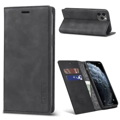 LC.IMEEKE Plånboksfodral för iPhone 11 - Starkt Magnetiskt Konstläder - Svart
