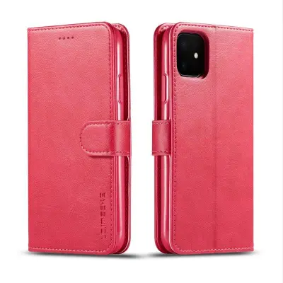 LC.imeeke iPhone 11 Plånboksfodral i Konstläder - Justerbar Ställning - Rosa