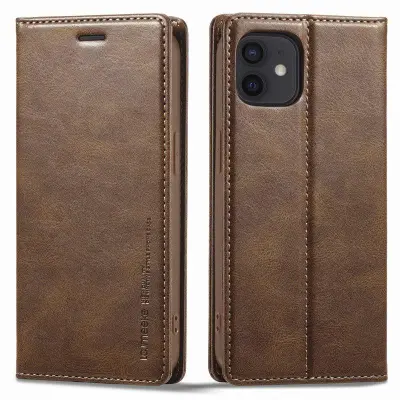 LC.IMEEKE iPhone 11 Plånboksfodral Konstläder - Brun