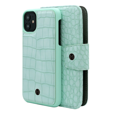 Marvêlle iPhone 11 plånboksfodral - Mint Croco