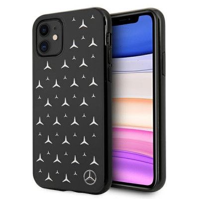 Mercedes Silver Stars Pattern Skal iPhone 11 - Svart