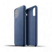 Mujjo Full Leather Case för iPhone 11 - Monacoblå