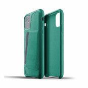 Mujjo Full Leather Wallet Case för iPhone 11 - Alpinegrön
