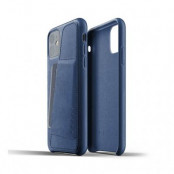 Mujjo Full Leather Wallet Case för iPhone 11 - Monacoblå