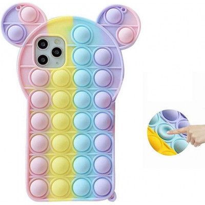 Panda Pop it Fidget Multicolor Skal till iPhone 11