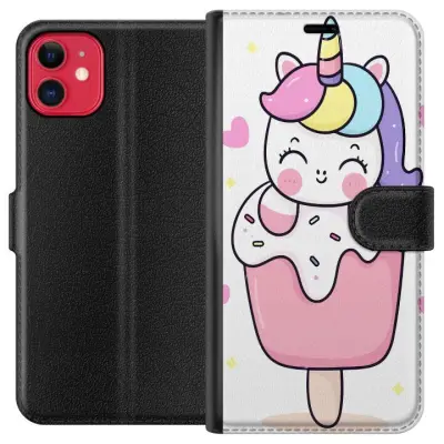 Plånboksfodral till Apple iPhone 11 med Glad enhörning