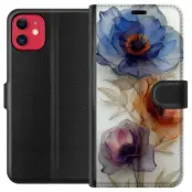 Plånboksfodral till Apple iPhone 11 med Silkesblommor