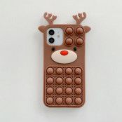 Reindeer Pop It Silicone Skal iPhone 11 - Brun