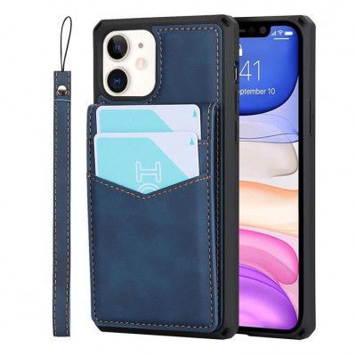 Skal med Kortplatser till iPhone 11 - Blå