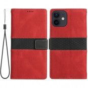 iPhone 11 Plånboksfodral Splicing Design - Röd