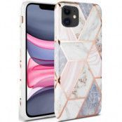 Tech-protect iPhone 11 Mobilskal Marble - Rosa
