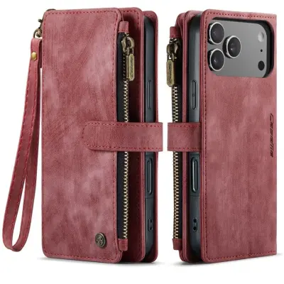 CaseMe C30 Wallet Cover (iPhone 17 Pro) - Röd