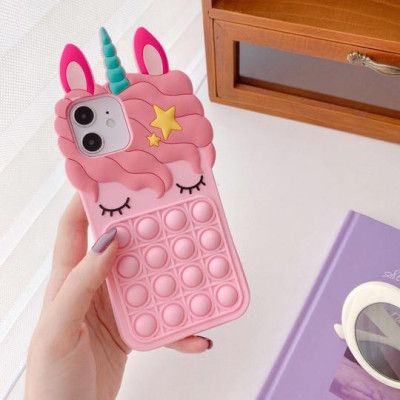 Unicorn Pop it fidget skal till iPhone 11 - Rosa