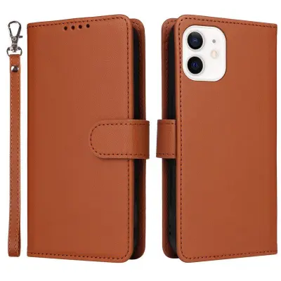 BETOPNICE iPhone 12 mini Plånboksfodral - Avtagbart Konstläder - Brun