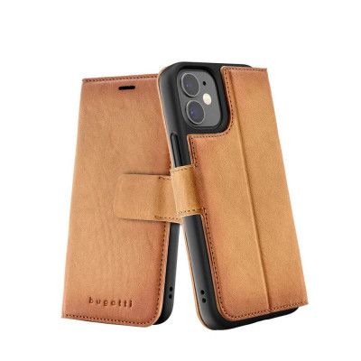 Bugatti Zurich Plånboksfodral till iPhone 12 mini cognac
