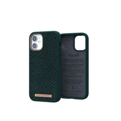 Elements Lax Magsafe Äkta Läder Skal iPhone 12 Mini - Grön