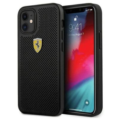 Ferrari On Track Perforated Skal iPhone 12 Mini - Svart