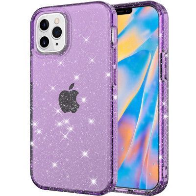 Glitter TPU Skal iPhone 12 Mini - Rosa