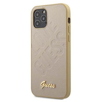 Guess Skal iPhone 12 mini Iridescent Love Guld Logo - Guld