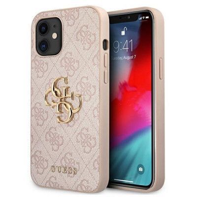Guess Skal iPhone 12 Mini Big Metal Logo - Rosa