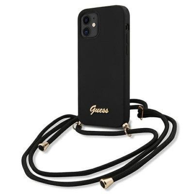 Guess Skal iPhone 12 Mini Metal Logo Cord - Svart