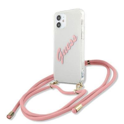 Guess Skal iPhone 12 Mini Script Vintage Strap - Rosa