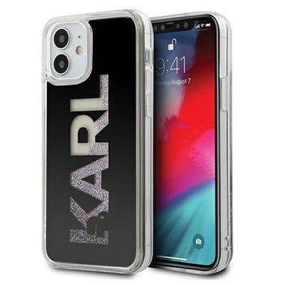 Karl Lagerfeld iPhone 12 Mini Skal Karl Logo Glitter - Svart