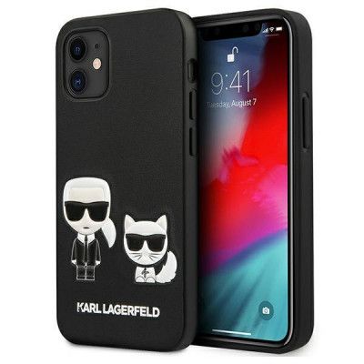 Karl Lagerfeld iPhone 12 Mini Skal Ikonik Karl & Choupette - Svart