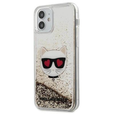 Karl Lagerfeld iPhone 12 Mini Skal Liquid Glitter - Guld