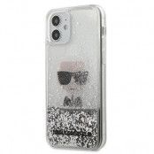Karl Lagerfeld iPhone 12 Mini Skal Liquid Glitter - Silver