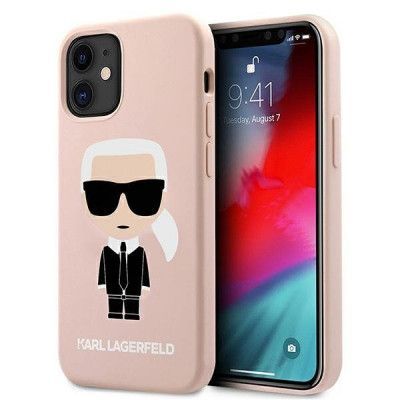 Karl Lagerfeld iPhone 12 Mini Skal Silikon Iconic - Rosa