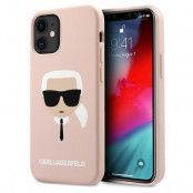 Karl Lagerfeld iPhone 12 Mini Skal Silikon Karl`s Head - Rosa