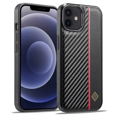 LC.IMEEKE iPhone 12 mini Fodral KonstLäder - Svart