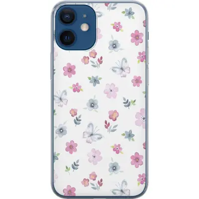 Mobilskal till Apple iPhone 12 mini med Blommor och fjärillar