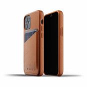 Mujjo Full Leather Wallet Case till iPhone 12 Mini - Tan