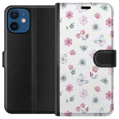 Plånboksfodral till Apple iPhone 12 mini med Blommor och fjärillar