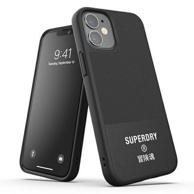 SuperDry Molded Canvas Skal iPhone 12 Mini - Svart