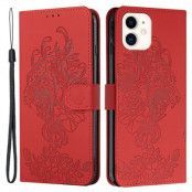 Tiger Flower Plånboksfodral till iPhone 12 Mini - Röd